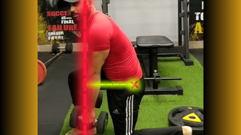 the image is showing a dumbbell lunges exercise posture